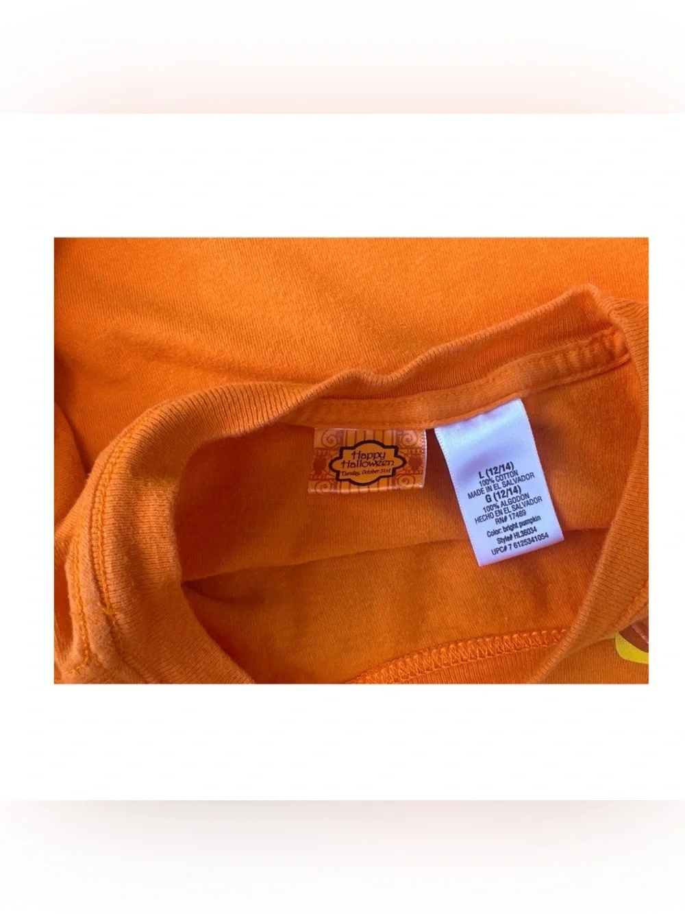 Happy Halloween Orange T-Shirt Size Youth Large